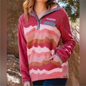 Simply Southern pink mountain fleece pullover medium
